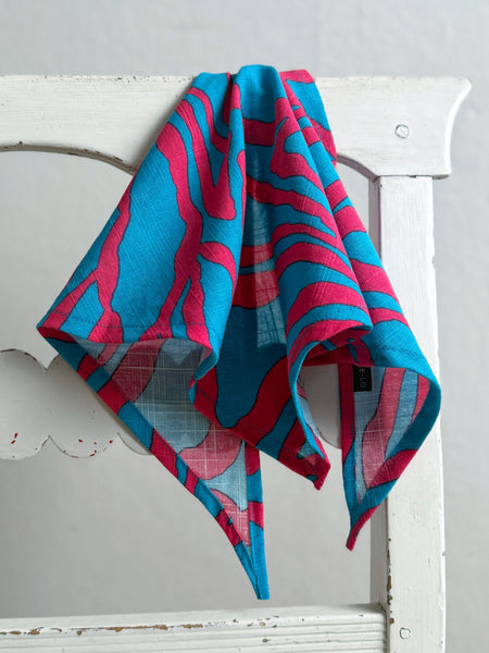 Liten sjal / sjalett i turkost & cerise
