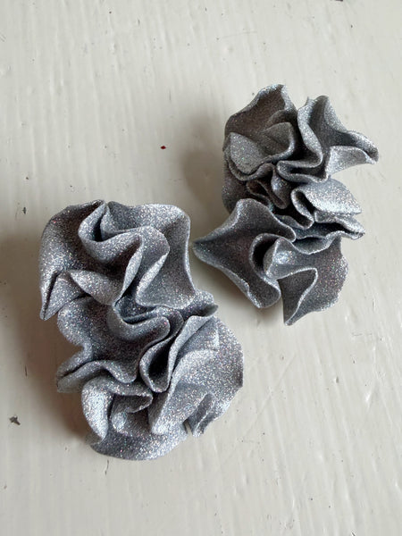 Statement örhängen, silver glitter