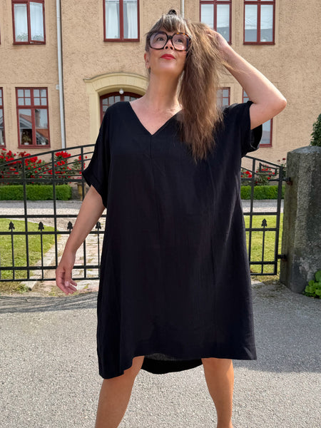 A-formad klänning / tunika i enfärgat svart