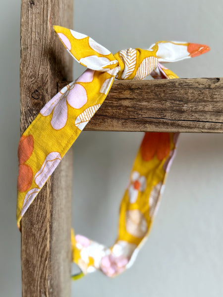 Hårband i gult, rosa & orange