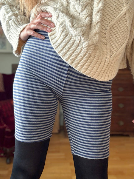 Mamelucker i blårandig merinoull