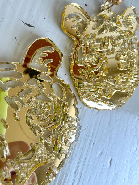 Örhängen, tigerhuvuden