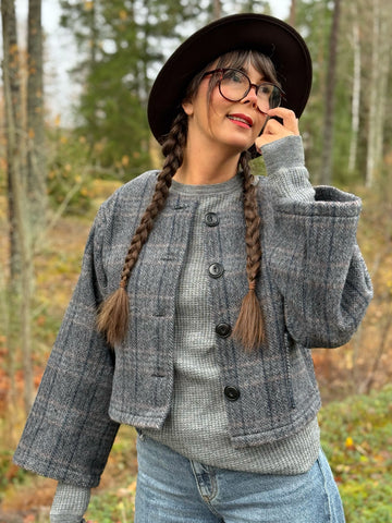 Kort jacka / kavaj, rutig