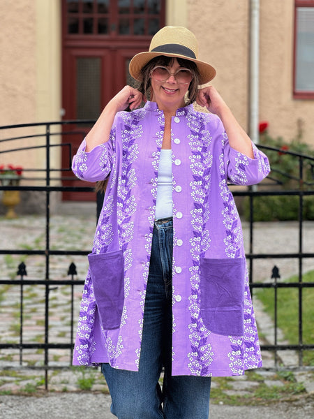 Städrock i lila vintagetyg. Stl  L