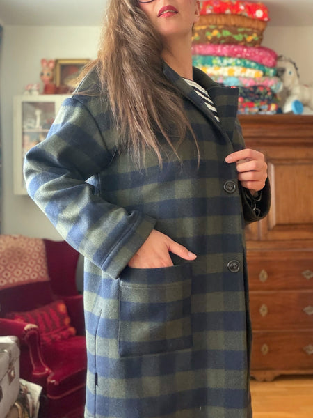 Oversized kavaj / rock i rutig deadstock