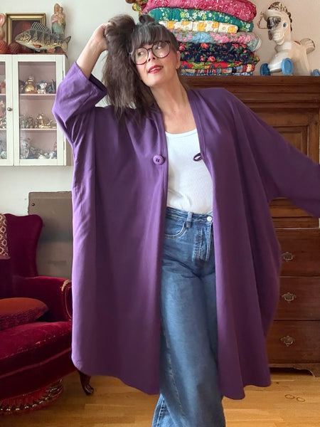 Sjok / kaftan i collagetyg, enfärgat mörklila