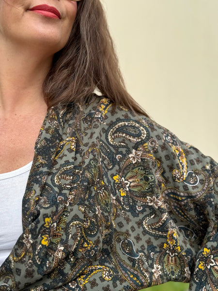 Omlottblus grön paisley