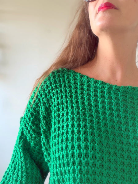 Stickad tröja grön