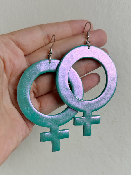 Örhängen, stora kvinnotecken turkosa