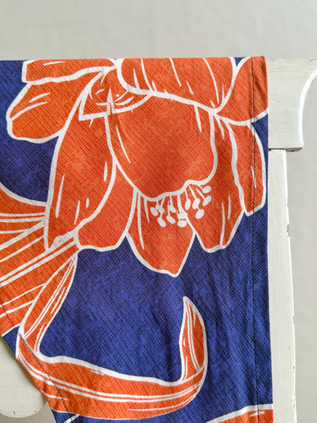 Liten sjal / sjalett i blått & orange