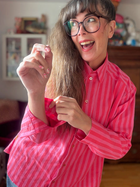 Skjorta i rosarandigt