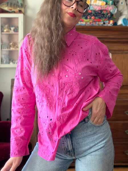 Skjorta i cerise brodyr & bomull
