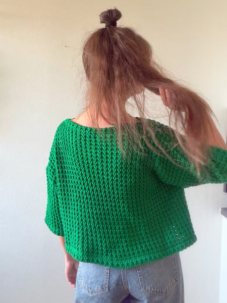 Stickad tröja grön