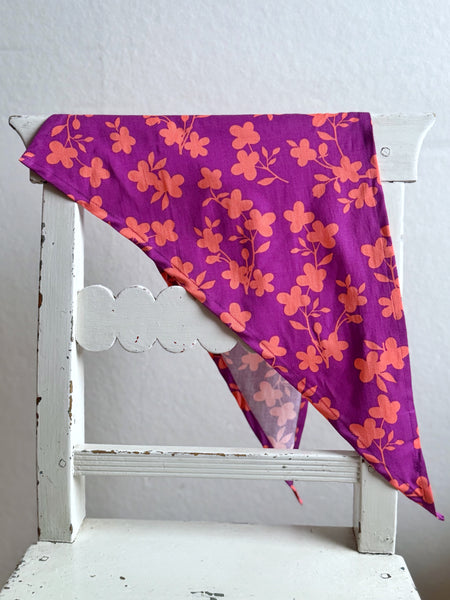 Liten sjal / sjalett, violett & orange