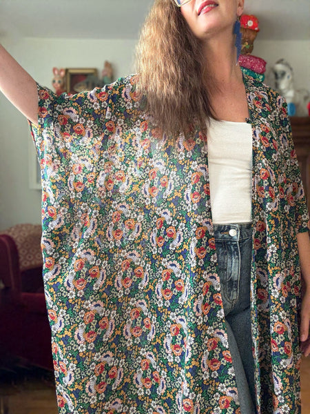 Sjok / kaftan i blommig chiffong