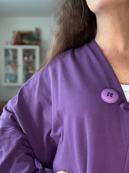 Sjok / kaftan i collagetyg, enfärgat mörklila