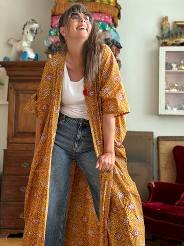 Sjok / kaftan i tunn bomull occragul