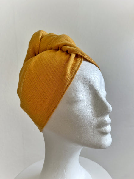 Turban i muslin solgul