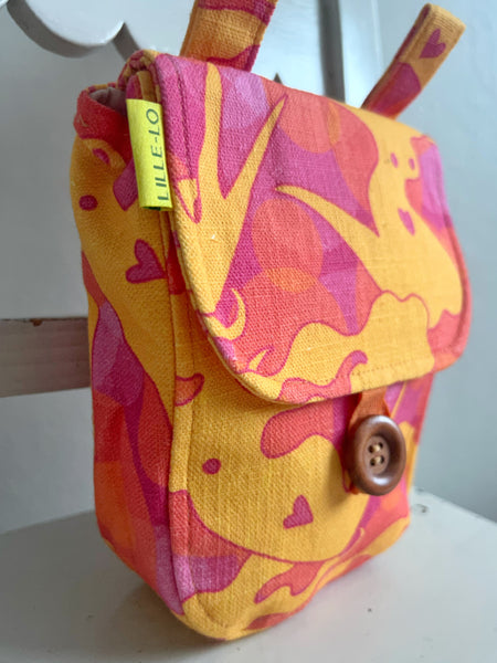 Bältesväska, rosa & gul