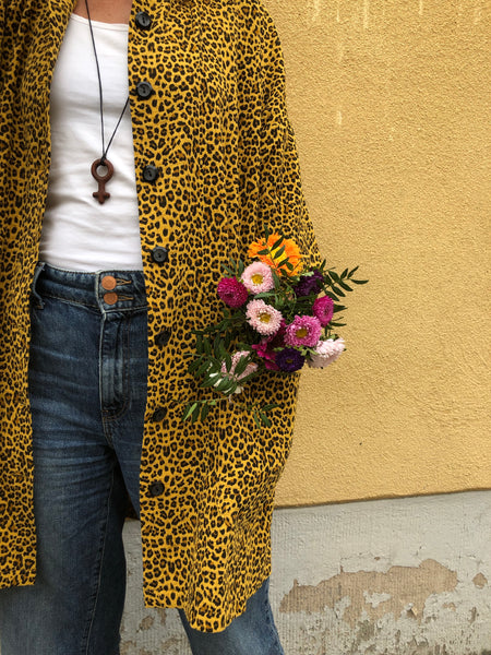 Städrock leopardmönstrad gul - Lille-Lo