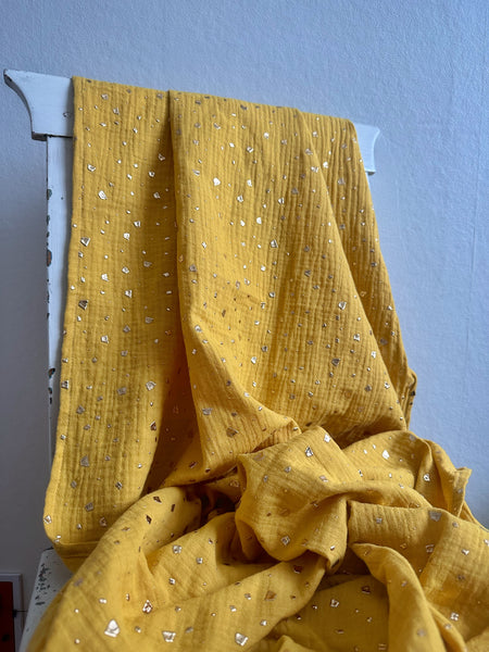 Stor gul sjal med glitter