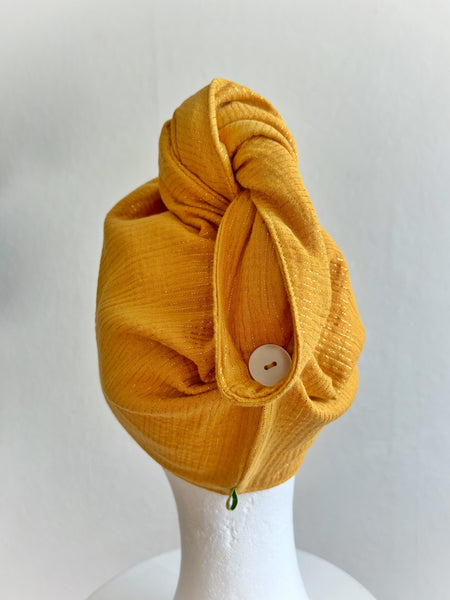 Turban i muslin solgul
