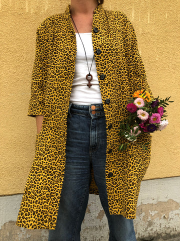 Städrock leopardmönstrad gul - Lille-Lo