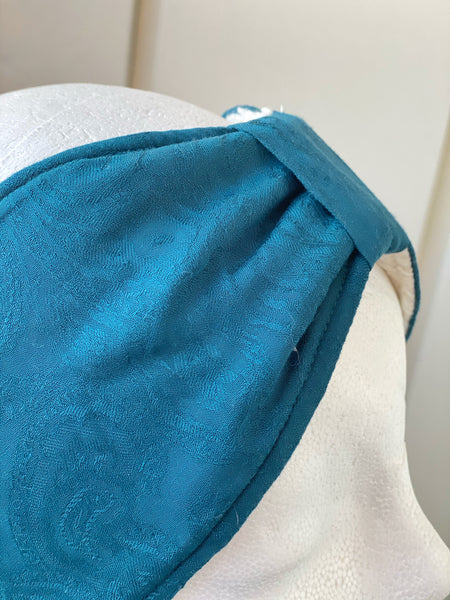 Fodrat pannband, petrol paisley