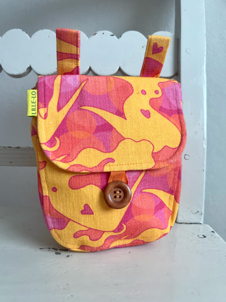Bältesväska, rosa & gul