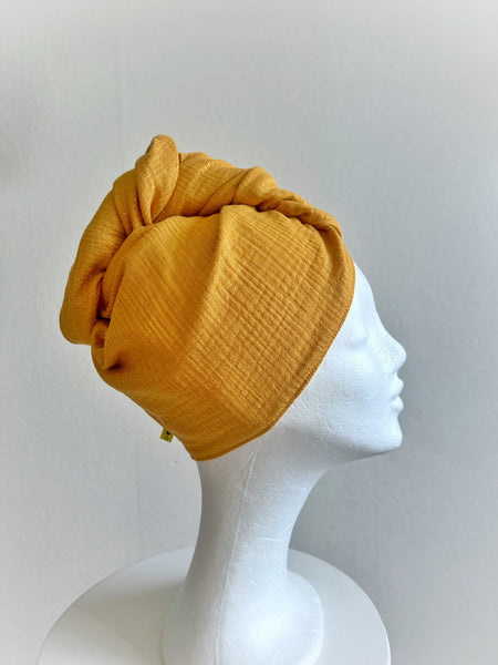 Turban i muslin solgul